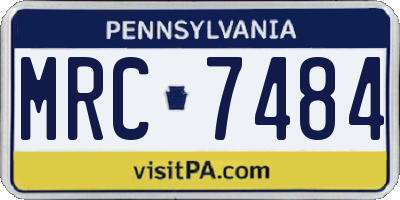 PA license plate MRC7484