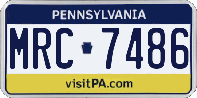 PA license plate MRC7486