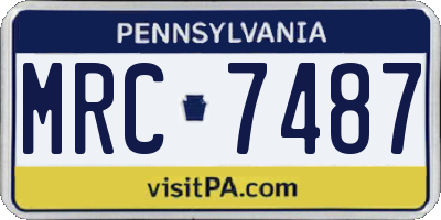 PA license plate MRC7487