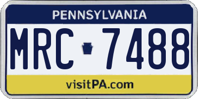 PA license plate MRC7488