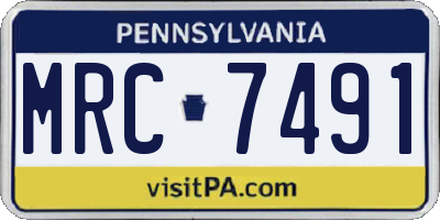 PA license plate MRC7491