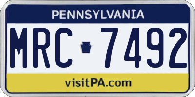 PA license plate MRC7492
