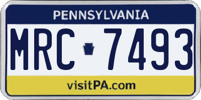 PA license plate MRC7493