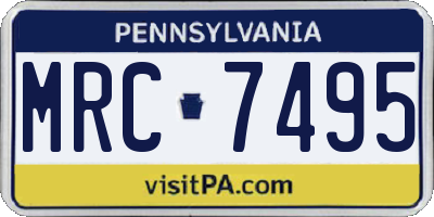 PA license plate MRC7495