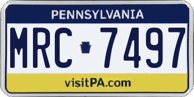 PA license plate MRC7497