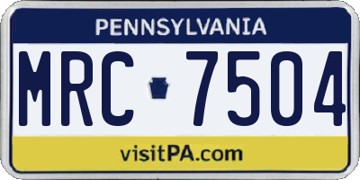 PA license plate MRC7504