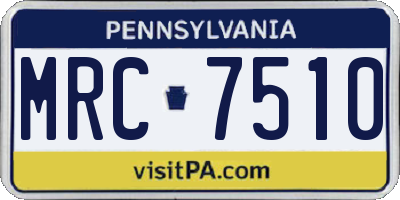 PA license plate MRC7510