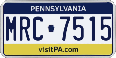 PA license plate MRC7515