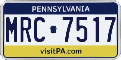 PA license plate MRC7517