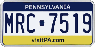 PA license plate MRC7519