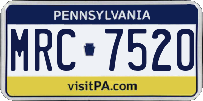 PA license plate MRC7520