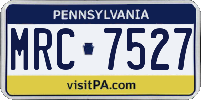 PA license plate MRC7527