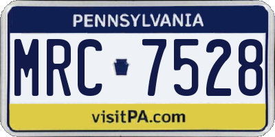 PA license plate MRC7528