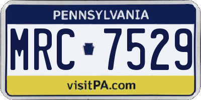 PA license plate MRC7529