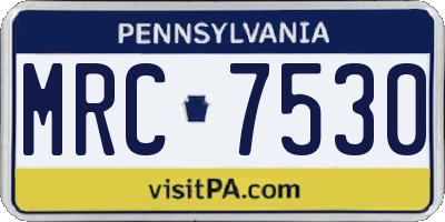 PA license plate MRC7530