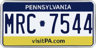 PA license plate MRC7544
