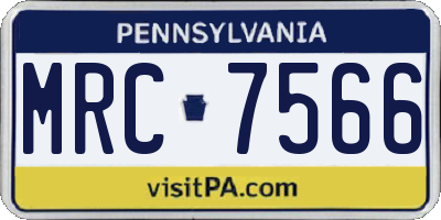 PA license plate MRC7566
