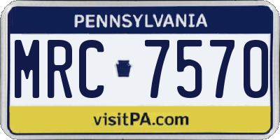 PA license plate MRC7570