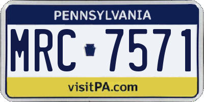 PA license plate MRC7571