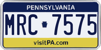 PA license plate MRC7575