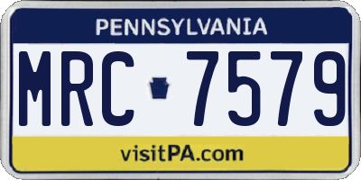 PA license plate MRC7579