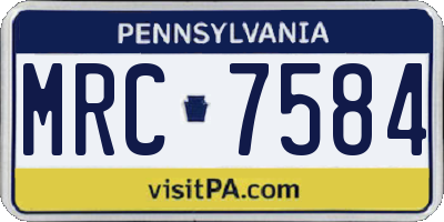 PA license plate MRC7584