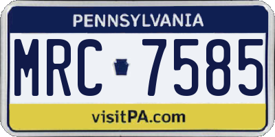 PA license plate MRC7585