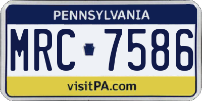 PA license plate MRC7586