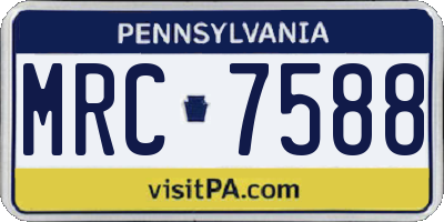 PA license plate MRC7588