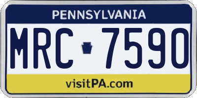 PA license plate MRC7590