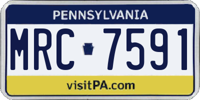 PA license plate MRC7591