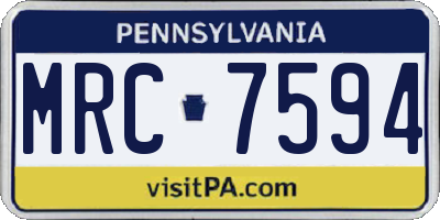 PA license plate MRC7594