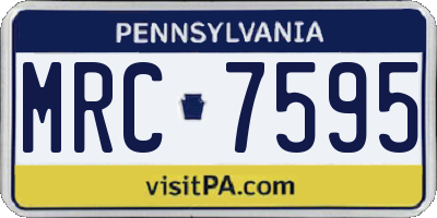 PA license plate MRC7595