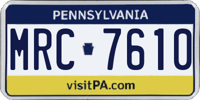 PA license plate MRC7610