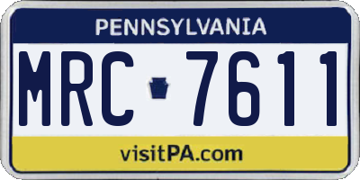 PA license plate MRC7611