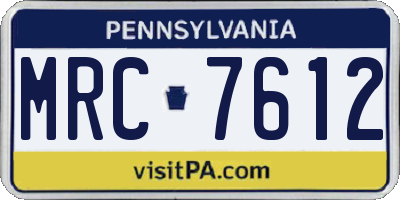 PA license plate MRC7612