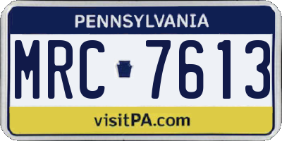 PA license plate MRC7613