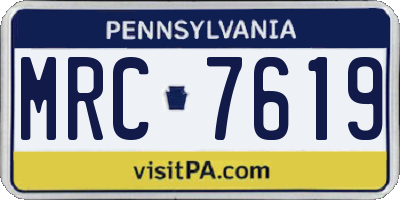 PA license plate MRC7619
