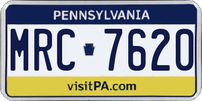 PA license plate MRC7620