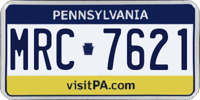 PA license plate MRC7621