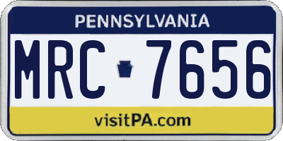PA license plate MRC7656