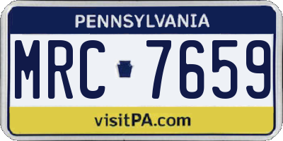 PA license plate MRC7659