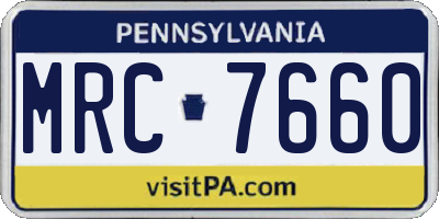 PA license plate MRC7660