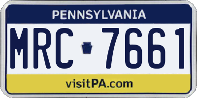 PA license plate MRC7661