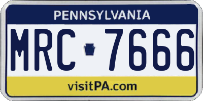 PA license plate MRC7666