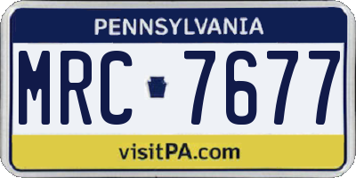PA license plate MRC7677