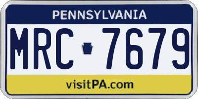 PA license plate MRC7679