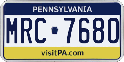 PA license plate MRC7680
