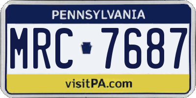 PA license plate MRC7687