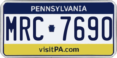 PA license plate MRC7690